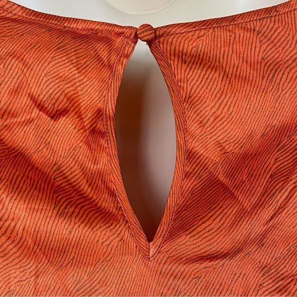 Anthropologie Caballero Orange Long Sleeve Circular Print Mini Dress Size L NWT - Picture 8 of 16